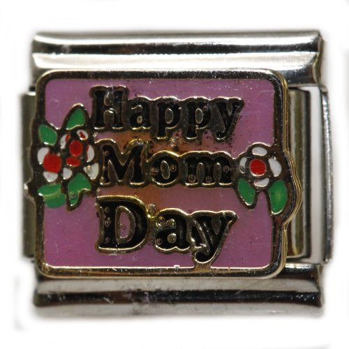 Happy Mom Day Italian Link Bracelet Charm