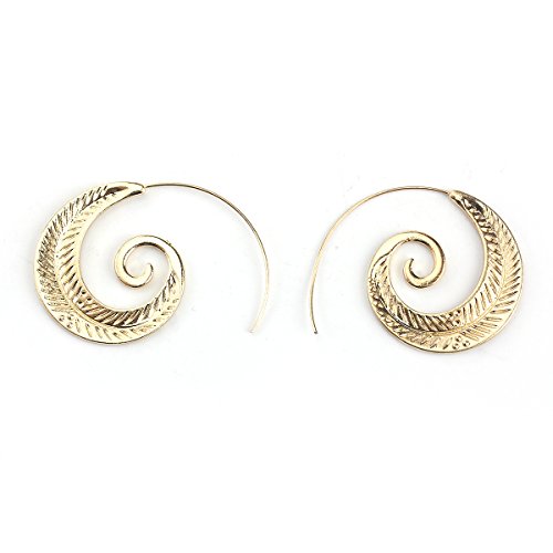 Sexy Sparkles Vintage Bohemian Spiral Earring Circles Round Tribal Hoop Earrings