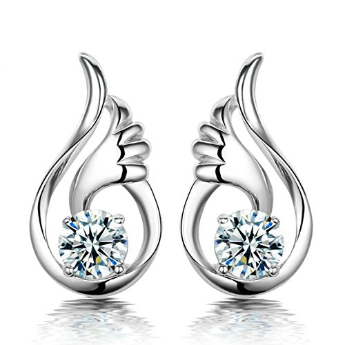 Sexy Sparkles wings Ear Post Stud Earrings Cubic Zirconia women girls teens jewelry