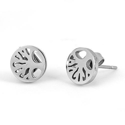 SEXY SPARKLES stainless steel Family Tree stud earrings for girls teens women Hypoallergenic Jewelry