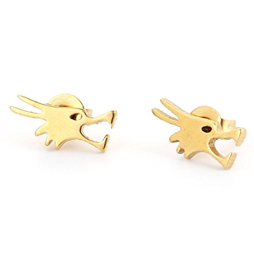 SEXY SPARKLES stainless steel Dragon stud earrings for girls teens women Hypoallergenic