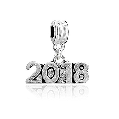 SEXY SPARKLES Graduation 2018 Charm Bead for European Snake Chain Charm Bracelet