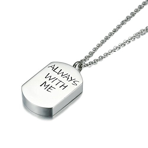 Sexy Sparkles Cremation Ash Urn Necklace inch  ALWAYS WITH ME inch  Titanium Steel 20 1/8inch