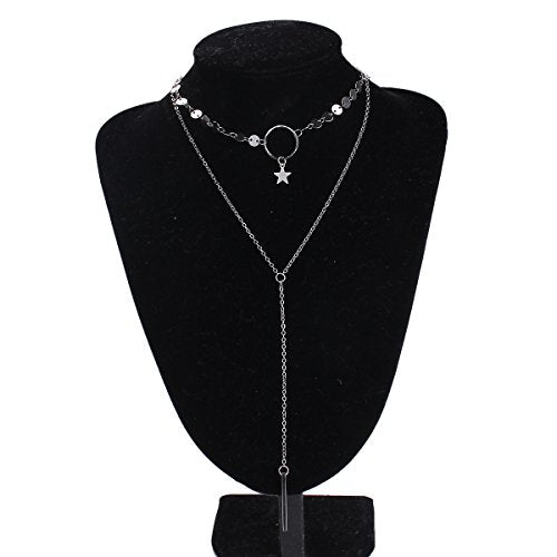Sexy Sparkles y shaped necklaces for women Lariat Silver Tone