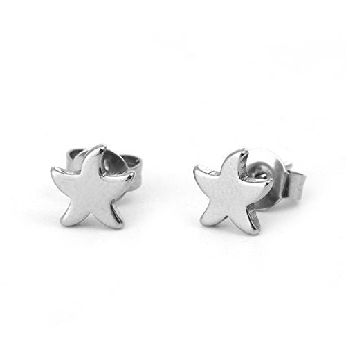 Sexy Sparkles Starfish  stainless steel stud earrings for women girls