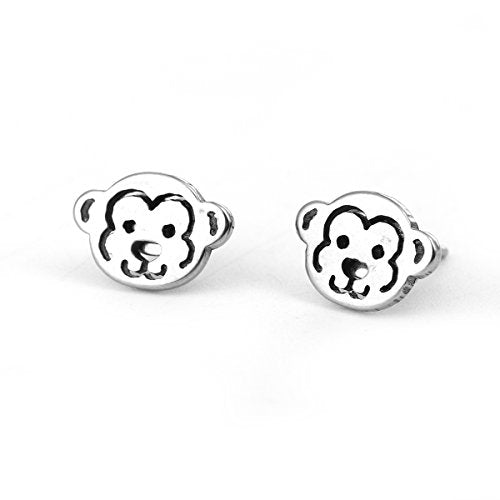 Sexy Sparkles Monkey stainless steel stud earrings for women girls