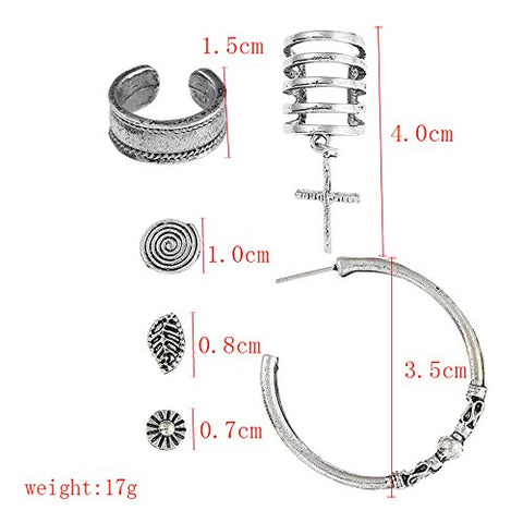 Sexy Sparkles Cuff Earrings Set Ear Crawler Earring Climber Stud Ear Wrap Pin Vine Tribal Charm Vintage Clip On Jewelry