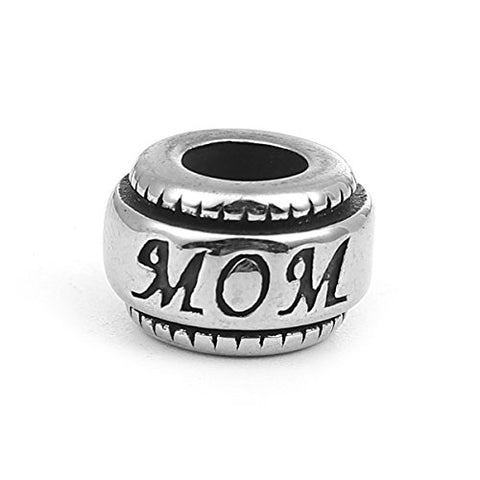 SEXY SPARKLES Mother's Day Gift Stainless Steel Mom Spacer Bead Charms for Bracelets