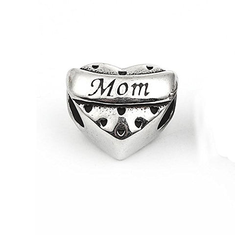 SEXY SPARKLES Mother's Day Gift Stainless Steel Mom Spacer Bead Charms for Bracelets