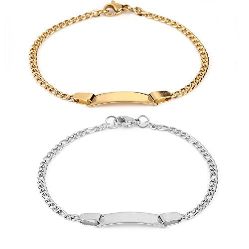 SEXY SPARKLES Stainless Steel very thin Bracelet with blank that you can engrave