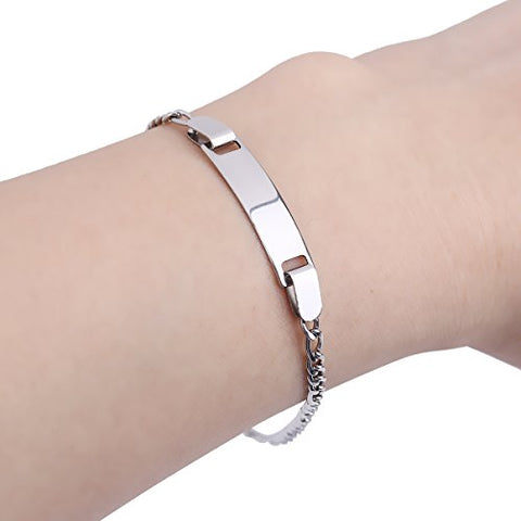 SEXY SPARKLES Stainless Steel very thin Bracelet with blank that you can engrave