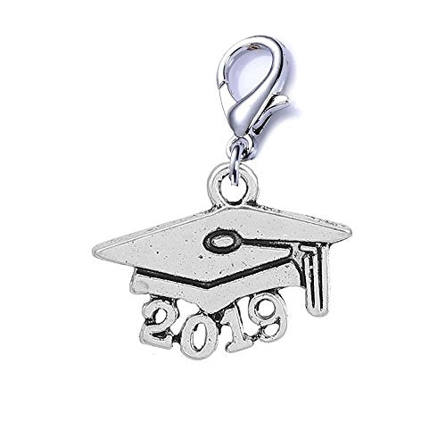 SEXY SPARKLES Class of 2019 Graduation cap clip on lobster clasp charm for bracelets or necklace