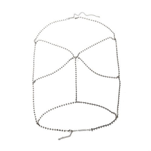 SEXY SPARKLES Rhinestone Bra Chain Sexy Harness Bikini Body Chain, leg Chain Jewelry