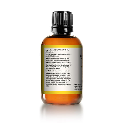 Lemon oil essential oil/Cold Pressed,Natural, Undiluted, Therapeutic Grade Aromatherapy Oil Large 4 ounces Glass Bottle