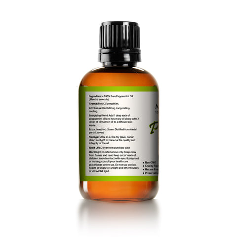 Pure Peppermint Essential Oil, Pure and Natural, Therapeutic Grade Peppermint Oil, Huge 4 ounces  Glass Bottle