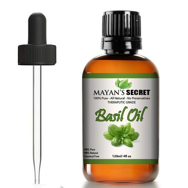 Basil Oil 100% Pure and Natural,Theraputic Grade Essential Oil Huge 4oz Glass Bottle