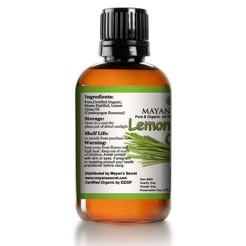 USDA Certified Organic Lemongrass Essential Oil (100% Pure & Natural - UNDILUTED) Therapeutic Grade - Huge 1oz Bottle - Perfect for Aromatherapy, Relaxation, Skin
