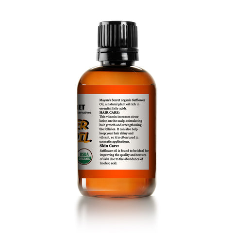 USDA Certified Organic Safflower Seed Oil High in Vitamin E and omega-6 fatty acids for anti-aging skin