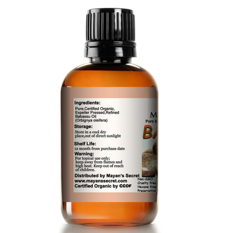 Mayan's Secret USDA Certified Organic Babassu oil, Safe to Ingest