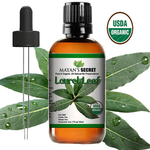 30ml Organic Laurel Leaf Essential Oil (100% Pure - USDA Certified Organic) Best Therapeutic Grade Essential Oil