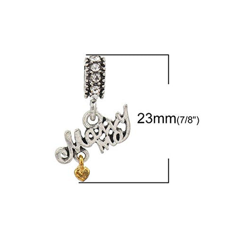 Sexy Sparkles Marry Me Charm Compatible with Pandora Charms Bracelets Dangling Heart