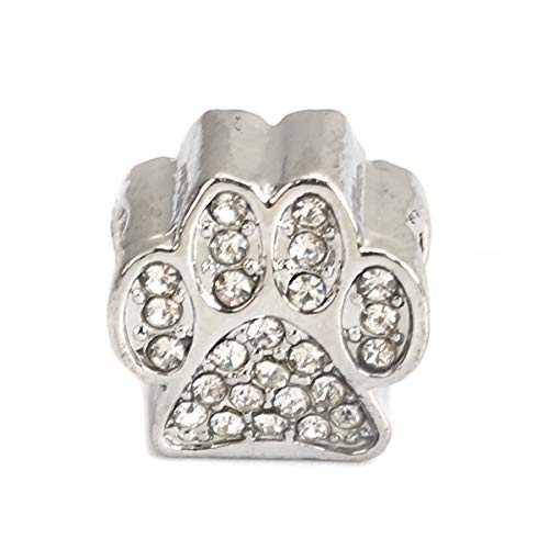 Sexy Sparkles Paw Prints Charm Spacer Bead for European Style Bracelets