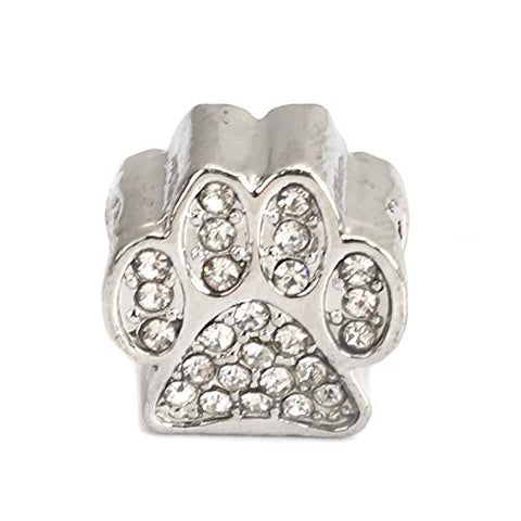 Sexy Sparkles Paw Prints Charm Spacer Bead for European Style Bracelets