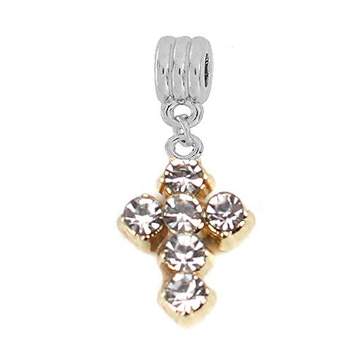 Sexy Sparkles Cross Charms for Bracelets European Style