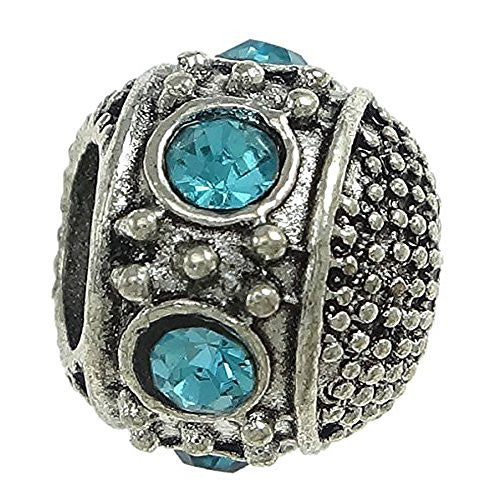 Aqua Birthstone Charm Bead For European Snake Chain Charm Bracelet - Sexy Sparkles Fashion Jewelry