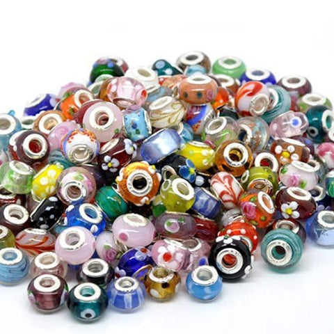 Twenty (20) European Glass European Bead Compatible for Most European Snake Chain Bracelet - Sexy Sparkles Fashion Jewelry - 2