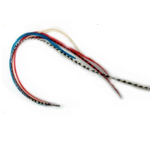 NEW 7-11 Feather Hair Extension Red,Turquoise,Ginger,Blonde & Grizzly Featehrs (5 Feathers Bonded At the Tip) - Sexy Sparkles Fashion Jewelry - 1