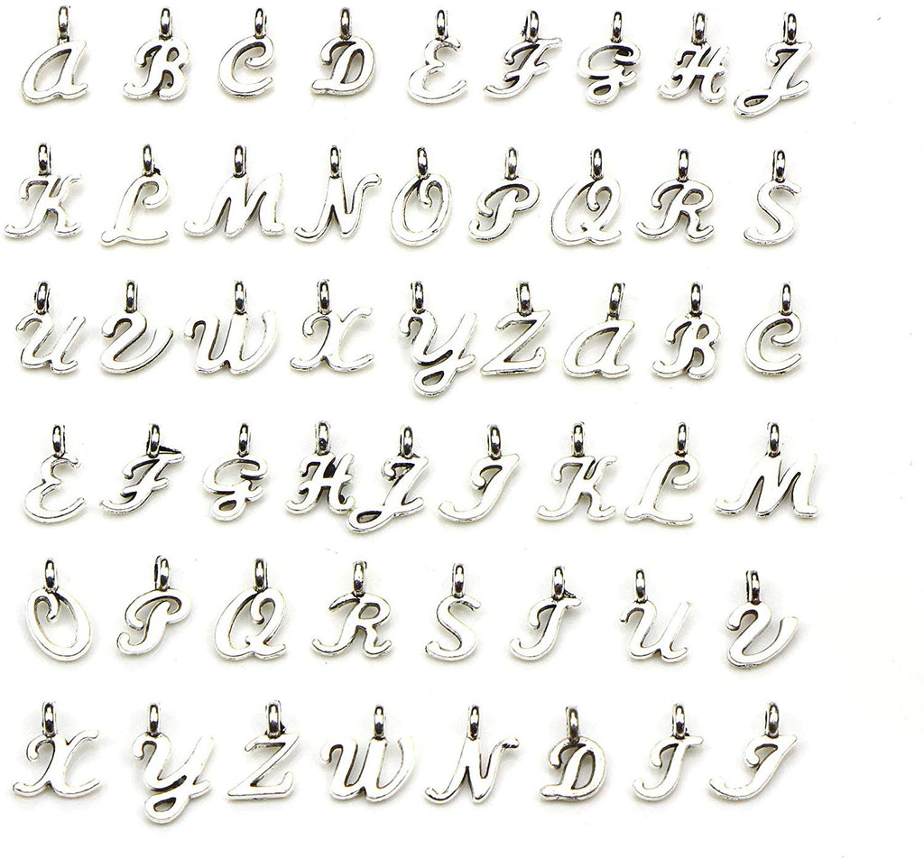 104 PCS Letter Charms for Jewelry Making Bracelets Double Sided 4 colors
