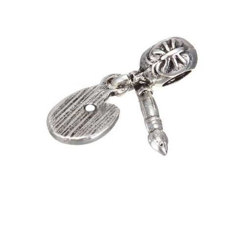 Paint Pallet and Brush Dangle Compatible for Most European Snake Chain Bracelet