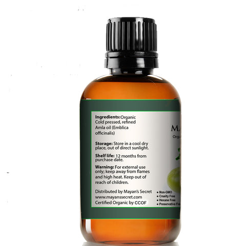 Amla oil for hair growth Virgin Organic USDA Certified