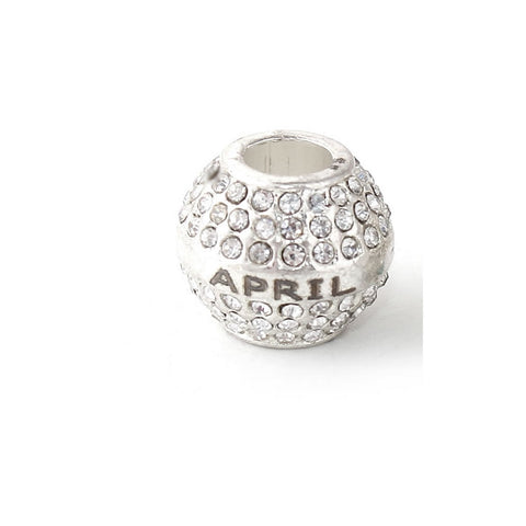 "April " Birthday Birthstone With Month Engraved on Charms for Snake Chain Charm Bracelet