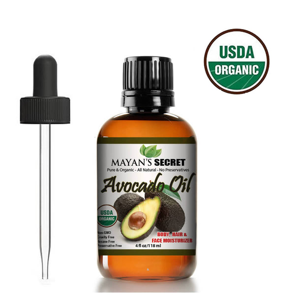 Avocado Oil USDA Certified Organic, Natural Cold Pressed - for Essential Oil Mixing, Massage Body Oil Moisturizer-Rich in Vitamin E and Oleic Acid
