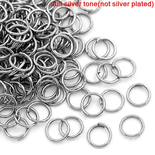 Sexy Sparkles 1000 Pcs Dull Silver Tone Open Jump Rings 6x0.7mm