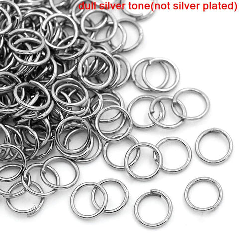 1000 Pcs Dull Silver Tone Open Jump Rings 6x0.7mm - Sexy Sparkles Fashion Jewelry - 1