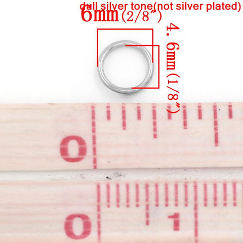 1000 Pcs Dull Silver Tone Open Jump Rings 6x0.7mm - Sexy Sparkles Fashion Jewelry - 2