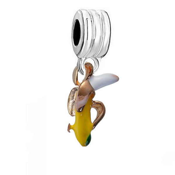 SEXY SPARKLES Banana fruit Charm spacer bead European Compatible Charm for Snake Chain bracelet & necklace - Sexy Sparkles Fashion Jewelry - 1