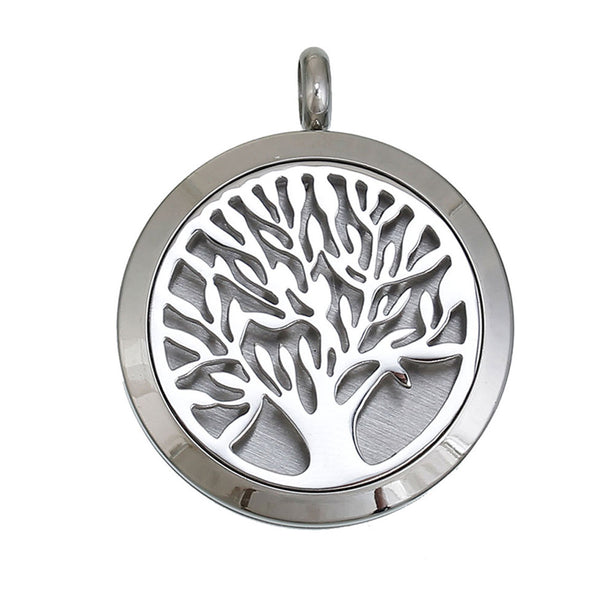 Sexy Sparkles Aromatherapy Essential Oil Diffuser Stainless Steel Tree of Life Locket Pendant