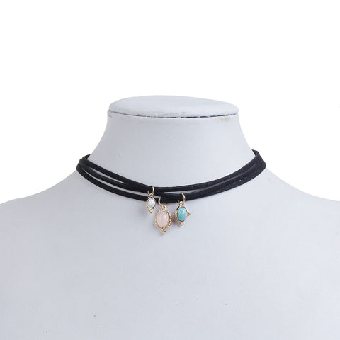 Sexy Sparkles Velvet Choker Necklace for Women Girls Gothic Choker Bolo Tie Chokers