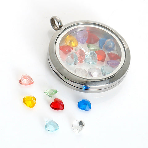 Sexy Sparkles 1 Pack of 12 inch  Assorted Glass Floating Charms Birthstone For Glass Lockets