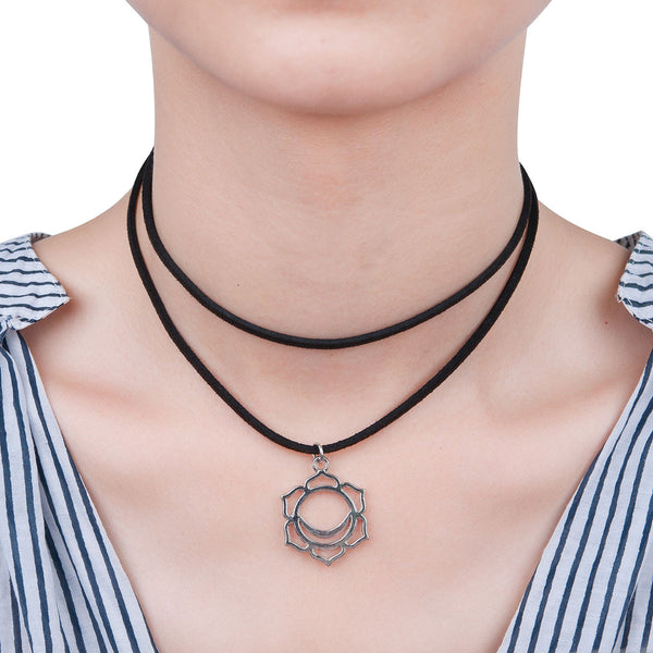 Sexy Sparkles Velvet Suede Double Layer Chakra Choker Energy Necklace for Women Girls (B:Swadisthana /Svadhisthana) - Sexy Sparkles Fashion Jewelry - 1
