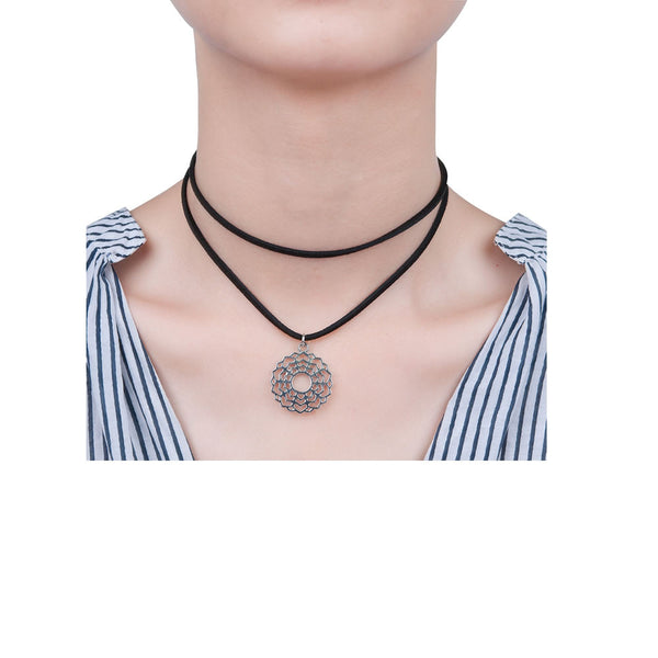 Sexy Sparkles Velvet Suede Double Layer Chakra Choker Energy Necklace for Women Girls (D:Sahasrara) - Sexy Sparkles Fashion Jewelry - 1