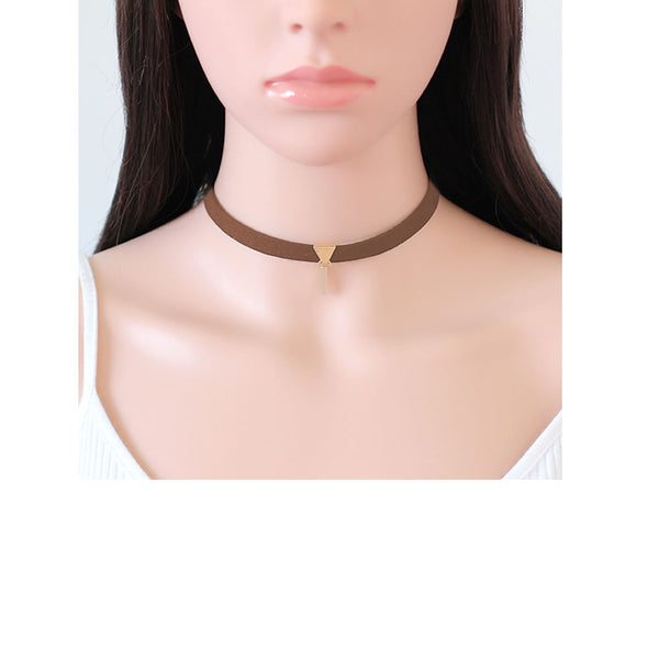 Sexy Sparkles Brown Velvet Choker Necklace for Women Girls Gothic Choker Bolo Tie Chokers