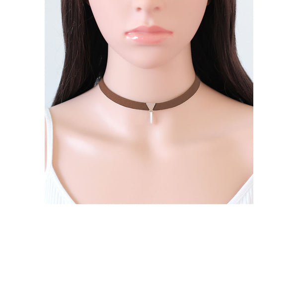 Sexy Sparkles Coffe Velvet Choker Necklace for Women Girls Gothic Choker Bolo Tie Chokers