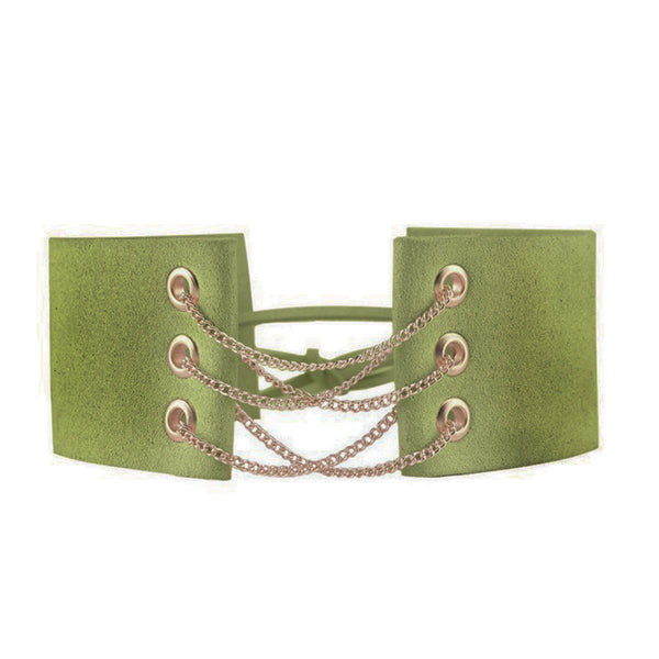 Sexy Sparkles Green Velvet Corset Choker Necklace for Women Girls Gothic Choker Bolo Tie Chokers