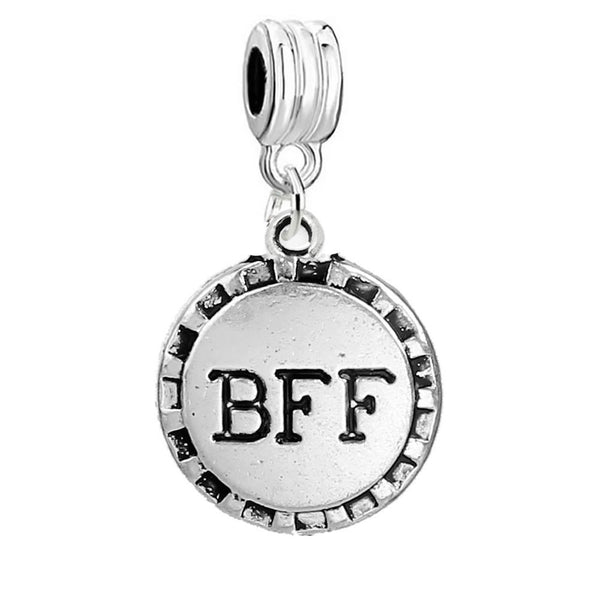 Bff Best Friends Forever Dangling Charm Spacer Bead for Snake Chain Charm Bracelet