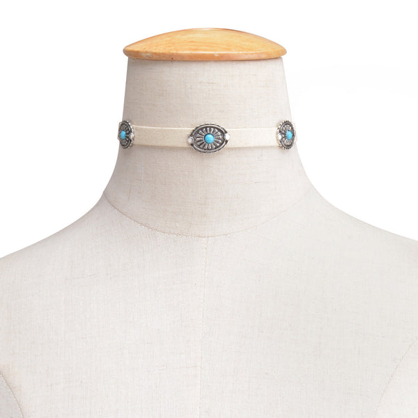 Sexy Sparkles White Velvet Choker Necklace for Women Girls Gothic Choker Bolo Tie Chokers - Sexy Sparkles Fashion Jewelry - 1